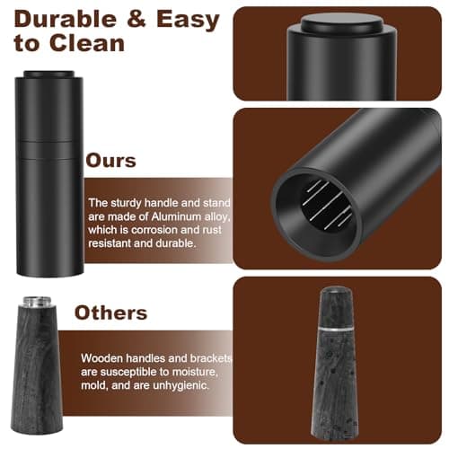 TIVERAIN WDT Espresso Distribution Tools Espresso Stirrer Tool WDT Coffee Distributor for Barista Espresso Machine Accessories 9*0.35mm Espresso Grounds Stirrer with Extra 9 Replaceable Needles,Black view 5