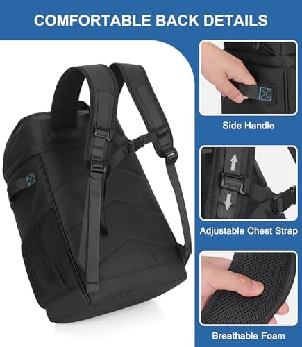 Cooler Backpack 2 Insulated Compartments Leak Proof Beach Coolers Back Pack Waterproof Cooler Bag for Hiking, BBQ Camping, Picnic, Fishing (25L, 36 Cans) view 6