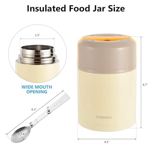 Insulated Thermo Soup Jar for Kids & Adults, 27 oz Stainless Steel Thermal Food Container with Spoon, Triple Layer Insulation (Gray) view 3