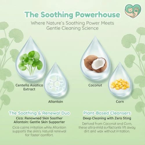 Cabishy Ear Cleaner for Dog Cat Ear Drops Wax Removal with Centella Asiatica No Irration, No Alcohol, Non-Medicated Pet Ears Wash Cleaning Solution Itch Relief Soothing Deodorizing Itchy Ears 4oz view 4