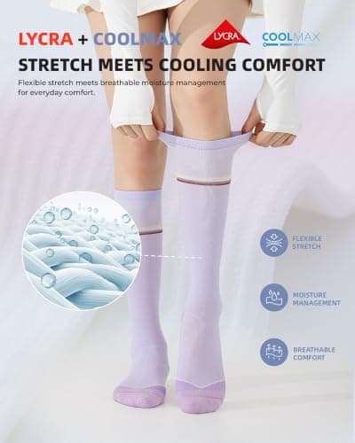 TINYLEMON Compression Socks for Women and Men,15-20 mmHg Support(2 Pairs) view 3