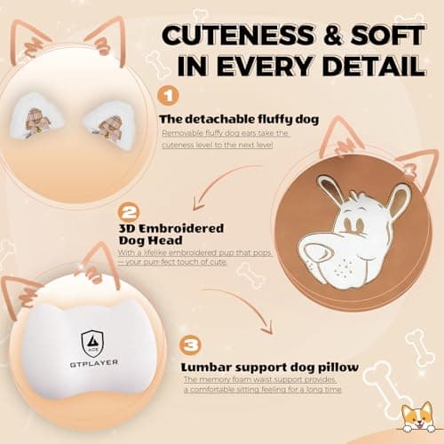 GTPOFFICE Cute Gaming Chair with Cat Ears, Ergonomic Computer Chair with Footrest Cat Paw Lumbar Support Comfortable Reclining Game Chair Desk Chair for Adult Teens, Soft Fabric, Brown view 4