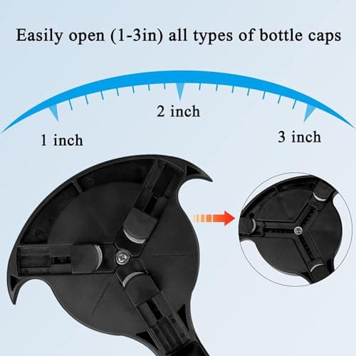 Can Opener Multifunction,Jar Opener for Weak Hands,Kitchen Beer bottle Opener Portable 3-in-1 Bottle Opener Can Opener Tool Innovative Gadget Get Lid Off Easily (BLACK) view 5