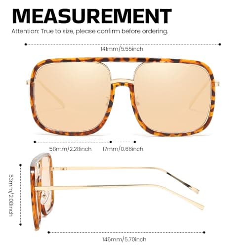 SODQW Oversized Aviator Sunglasses for Women Trendy Big Square Sun Glasses UV Protection 2025 Shades view 4