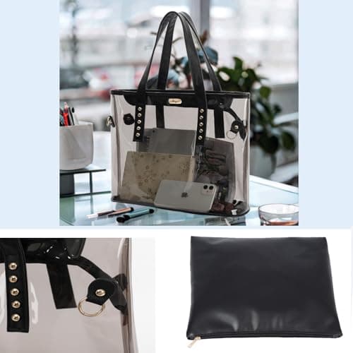 Abuyall Clear Tote Bags Transparent Purse Handbag for Women Shoulder bag Waterproof large Beach Bag view 5
