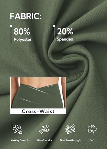 DLOODA Women's Yoga Pants with Pockets No Front Seam Crossover High Waisted Flare Leggings Tummy Control Bootcut Pants view 5