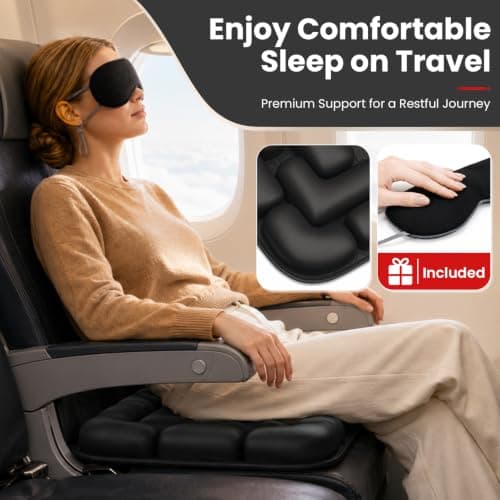 Airplane Seat Cushion, Inflatable & Portable Travel Cushion for Long Flight view 5