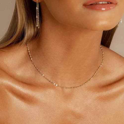 BAYLAY Gold Chain Necklace for Women - 18K Gold Plated Necklace Chain Dainty Gold Necklace for Women Gold Chain Gold Necklace Gold Jewelry Gifts Size 16/18/20/22/24/26 Inch view 3