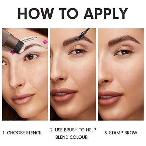 Eyebrow Stamp and Eyebrow Stencil Kit, Eye Brow Stencil Kit for Beginners 24 Reusable and Washable Eyebrow Shaping Kit, Brow Stencil and Stamp Kit Smudge-Proof & Long-Lasting (Medium Brown) view 6