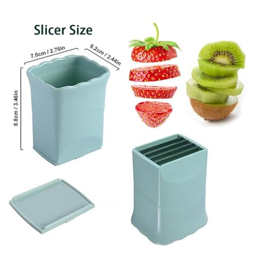 Stainless Steel Strawberry Slicer - Mini Fruit & Egg Slicer Cup - Portable Kitchen Tool view 3