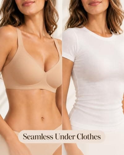 Ubras Wireless Seamless Bra for Women, Breathable Jelly Bra Soft Support view 2