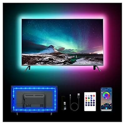 dalattin 12.5ft Led Lights for TV, 40-55 Inch USB RGB LED Strip Lights, TV Backlight with Remote Built-in MIC Music Sync, Bluetooth APP Control Led Lights for Gaming Bedroom, HDTV Mood Lighting