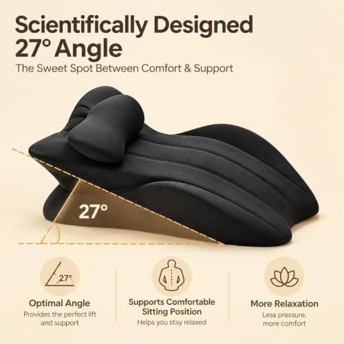 Memory Foam Wedge Pillow, Ergonomic Reading Pillow for Bed & Relaxing view 6