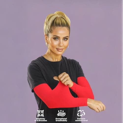 Renil Arm Sleeves for Men and Women & UV Protection Cooling Basketball Arm Sleeves view 3