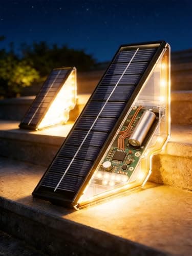 BSTOT Solar Powered Step Lights for Outside Waterproof Led, Deck Outdoor Decor Stair Stairwell Lighting for Front Door, Patio, Back Porch, Ring Pathway (Warm White, 4pcs) — image 1