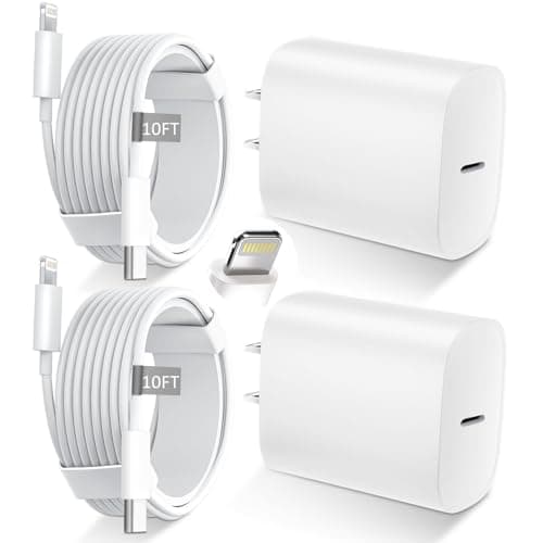 iPhone 14 13 12 11 Charger Fast Charging [MFi Certified],10FT Long Lightning Cable with 20W USB C Charger Block for iPhone 14/14 Pro Max/13/13 Pro Max/12/12 Pro Max/11/11Pro/XS/Max/XR/X,iPad,White — image 1