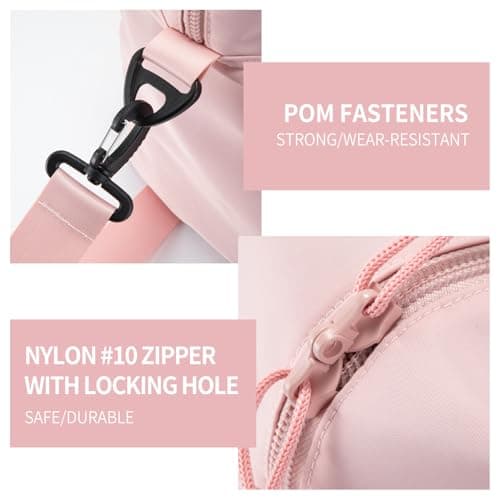 Travel Duffle Bag,Sport Gym Bag for Men And Women with Wet Pocket,Weekender Bag Carry On Tote Bags for Airplane PINK view 4