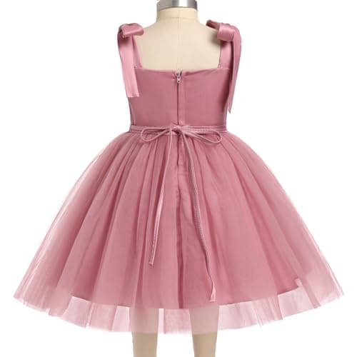 EULIMENE Toddler Girls Tulle Dress Spaghetti Strap Tutu Birthday Princess Pageant Party Dresses 9M-4Y view 2