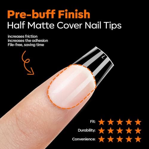 modelones Short Coffin Nail Tips, Pre-shaped Soft Gel Tips Fake Nails False Acrylic Clear Full Cover Press on Extension Kit Gel Manicure DIY at Home 216PCS 12Sizes view 4