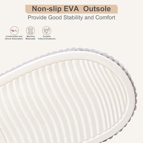 Brelzo Calvior Slippers for Women House Bedroom Memory Foam Corduroy Crossbands Slide Home Shoes view 5