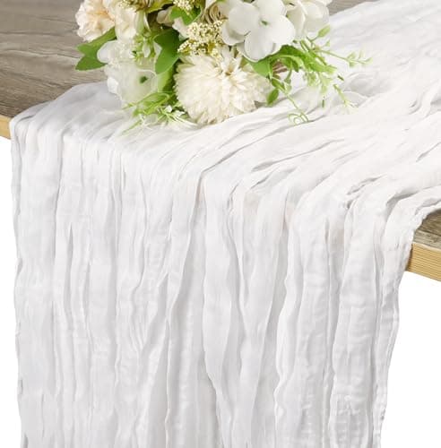 Beige Table Runner Cheesecloth Table Runner Rustic Gauze Wedding Table Decor for Easter Mother's Day Wedding Tea Bridal Garden Party 12Pack 90x300 Inches — image 1
