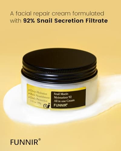 FUNNIR Snail Mucin Moisturizer 92%, Lightweight Moisturing Cream, 100g, Youthful and Radiant Formula, Repair Face Cream for All Skin Types, Skincare Products view 5