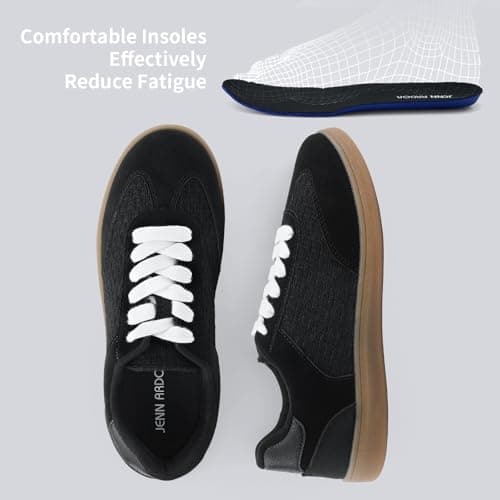 JENN ARDOR Low Top Sneakers for Women Lace-up Fashion Tennis Shoes Casual Slip On Sneaker Padded Non Slip Footwear for Work, Walking, Everyday Wear view 5