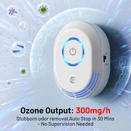 Plug In Air Ionizers For Home(2 Pack), 2 In 1 Ozone Odor Eliminator And Air Ionizers For Dust Mites,60 Million Negative Ions Out Put,Mini Air Cleaner for Dust, Smoke, Pets view 6