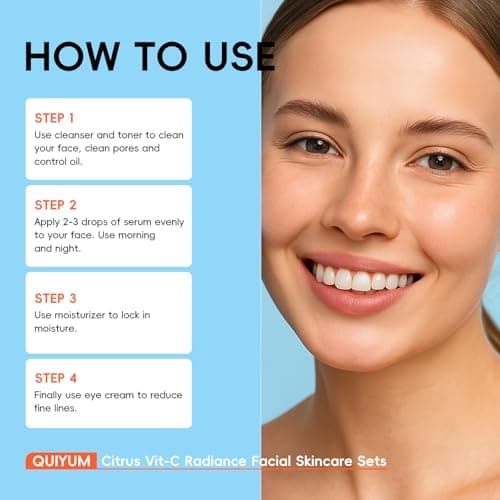 QUIYUM Citrus Vitamin C Skin Care Set, Skincare for Women & Preteens Girls- Gift Set Facial Skin Care Product, Hydrating, Smooth, Glow Up, Firm, Oil Control, for All Skin Types, Full Size (5 Pcs) view 7