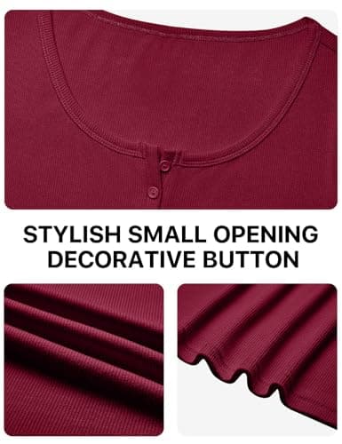 JUSTFASHIONNOW Womens Short Sleeve Tops Stretchy Henley Scoop Neck Fitted Casual Basic Ribbed T-Shirts 2026 Summer Trendy view 6