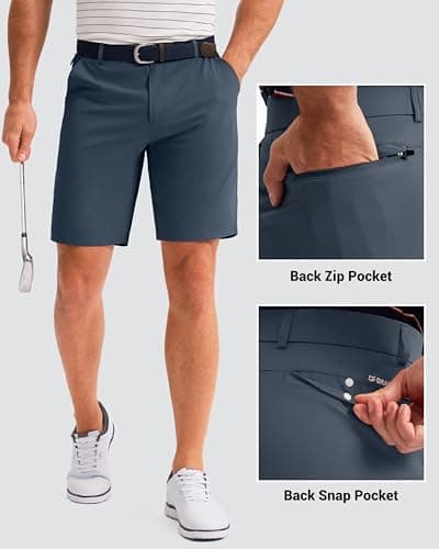 Men's Golf Shorts 7"/ 9"/ 11" Inseam with 5 Pockets Lightweight Stretch Quick Dry Casual Dress Hybrid Short for Men view 4