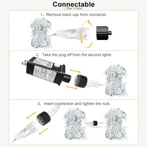 Colored Christmas Lights Outdoor 66ft 640 LED Icicle Lights for Outside | Connectable Clear Wire 8 Modes Timer Plug in Waterproof for House Xmas Yard Tree Eaves Party Holiday Decoration, Multicolor view 6