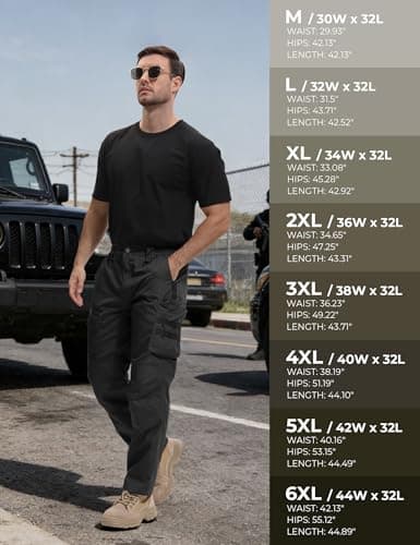 MOURCE Tactical Pants for Men Water Resistant Quick Dry BDU Cargo Pants with 7 Large Pockets Breathable Ripstop Work Hiking view 6