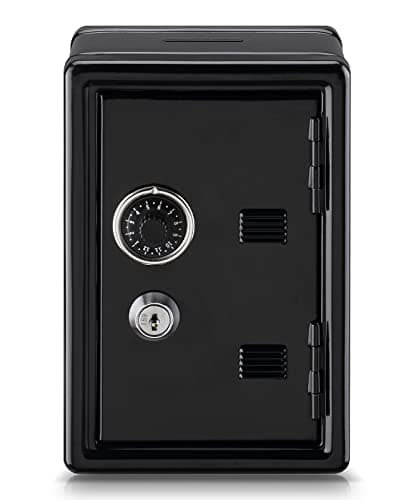 Younion Money Safe and Cash Lock Box, Mini Size Security Safe Box for Money Jewelry and valuables, 4.6"x 4.2"x 6.9" Black — image 1