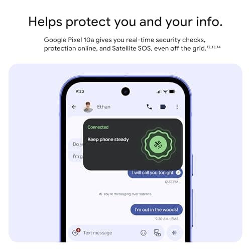Google Pixel 10a - Unlocked Android Smartphone - 7 Years of Pixel Drops, 30+ Hours Battery, Camera Coach, Gemini Live, Durable Design, Call Screen, Car Crash Detection - Obsidian - 128 GB (2026 Model) view 5