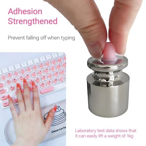 Raised Keyboard Stickers for Long Nails with Letters - Heart-Shaped Antistatic Silicone Protective Cover with Tweezers, Wet Wipes, Dry Towel & Jelly Glue, Ideal for Typing, Gaming & Nail Art (70 Pcs) view 5