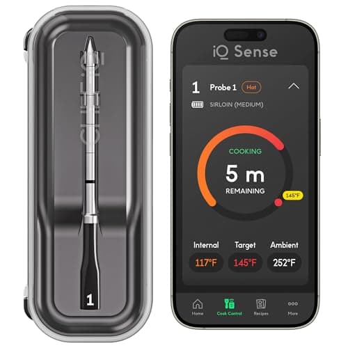CHEF iQ Sense | Smart Wireless Meat Thermometer | Ultra-Thin Probe | WiFi Unlimited Range | 1000°F Heat Safe | 5 Sensors | BBQ, Grill, Oven, Smoker, Air Fryer | Gen3 view 1