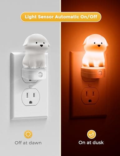 L LOHAS LED Plug in Night Light for Kids, 3D Cute Puppy Night Light view 3