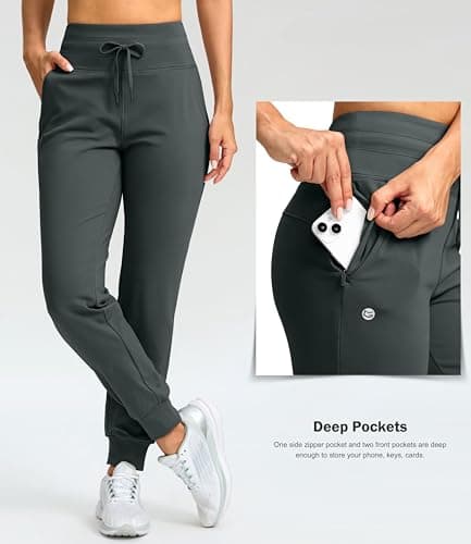 G Gradual Women's 28"/30"/32" Fleece Lined Pants Winter Thermal Joggers view 5
