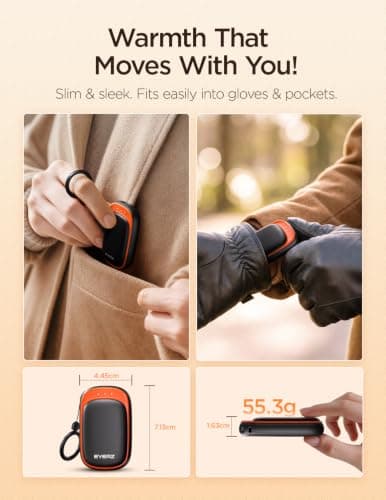 Hand Warmers Rechargeable 2 pack, AI Electric Handwarmers, Gifts for Men | 3 Levels Heat, Up to 8 hrs, Idea Tech Gifts for Women,Golf/Camping/Hunting/Football view 2