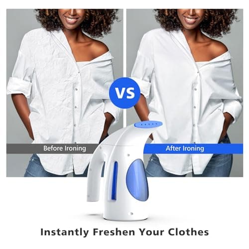 HiLIFE Steamer for Clothes, Portable Handheld Clothing Steamer, 240ml Big Capacity, 700W, Strong Power, Fabric Quick Wrinkle Remover with Brush for Home, Office(ONLY 120V) -Blue view 6