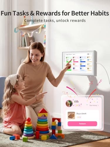 Airzeen 10.1" Digital Wall Calendar, No Subscription Smart Family Planner | Customizable Dashboard, Touch Screen Electronic Calendar, Chore Chart & Reward, Meal Planner, Photo Display, Wall/Desk Mount view 6