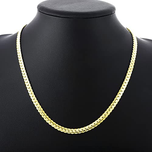 ZNBOH 5MM Plated Gold Chain Necklace for Women Men Full Sideways Chain Necklace Jewelry Sets Wedding Gift view 7