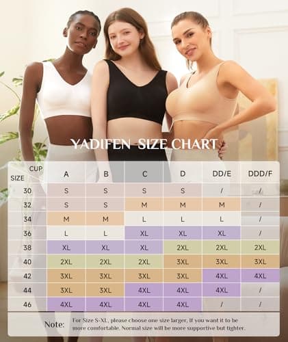 YADIFEN Womens Sports Bras, 3/4/6 Pack Wireless Comfortable Seamless Sleep Yoga Sports Bras for Women with Removable Pads view 6