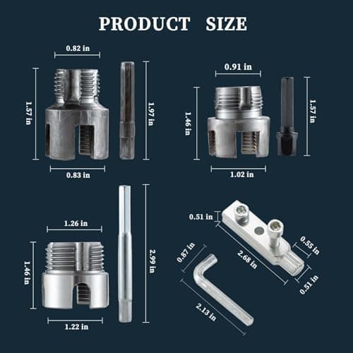 DEZAUP 5 pcs Integrated Internal & External Pipe Threading Tool Kit with 1/2" 3/4" 1" Dies & Broken Bolt Extractor, 40Cr Steel Plumbing Tool Set for PVC/PPR/Pipe, Electric Drill Compatible view 2