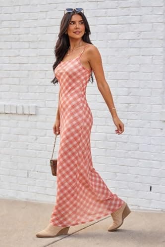 ZAFUL Womens 2026 Summer Maxi Dress Spaghetti Strap Mesh Stretch A Line Dresses Casual Beach Wedding Guest Slip Long Sundress view 6