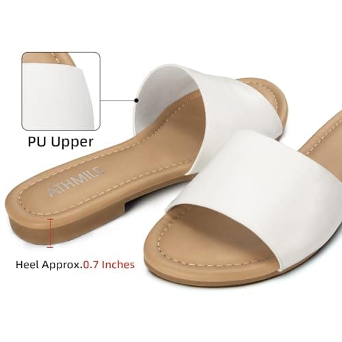 ATHMILE Sandals for Women 2026 One Band Womens Sandals Dressy Open Toe Flats Summer Slides for Casual Party Cute Beach view 5