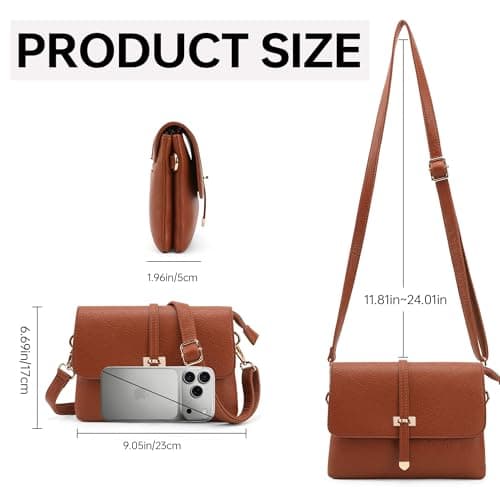 Goinsound RFID Crossbody Purse for Women Minimalist Vegan Leather Cell Phone Purse for Going Out view 3