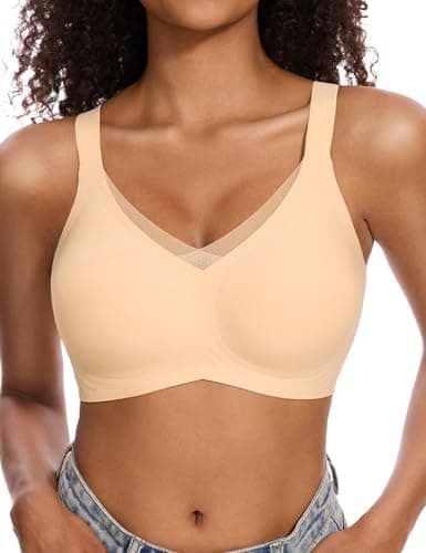 Vinfact Womens V Lace Wireless Seamless Bras No Underwire Comfort Push Up Bras Supportive Full Coverage Bralettes T Shirt Bra view 1