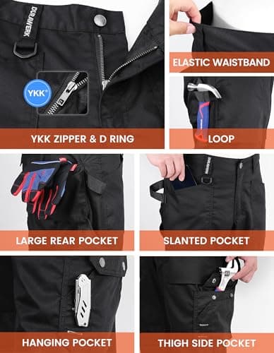 DURAWERK Men's Work Pants, Carpenter Pants with Reinforced Knee Pad Pockets, Durable Cargo Pants view 4
